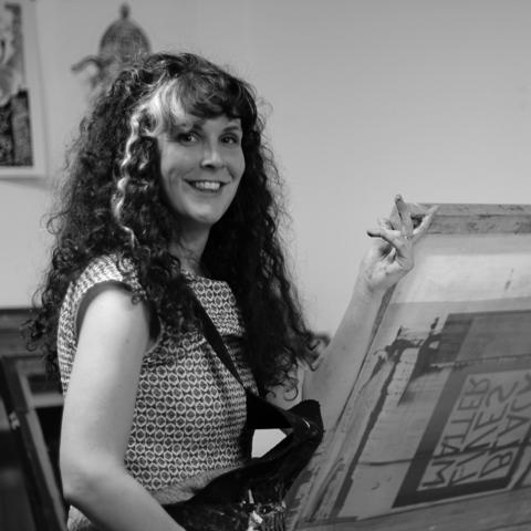 Silkscreen printing at a Community Printing event.